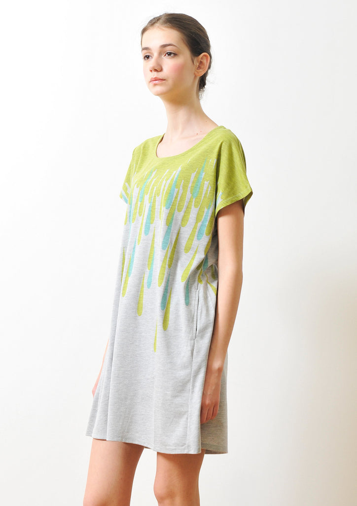 A Line Short Sleeve One-piece B(Waterdrop)