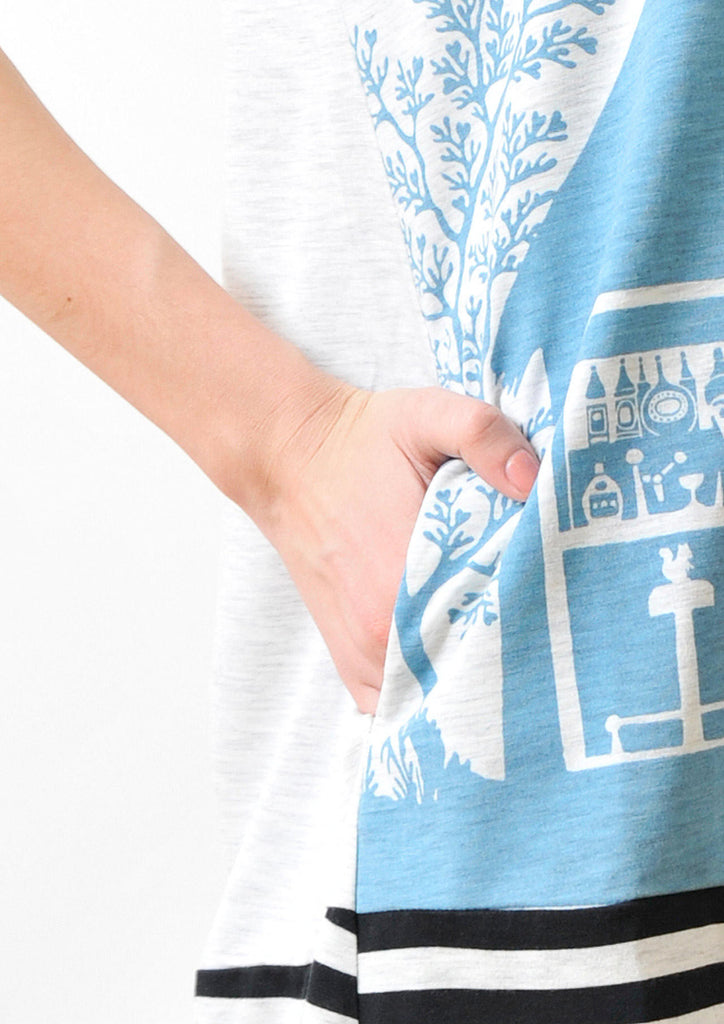 A Line Short Sleeve One-piece B(Bar Des Waldes)