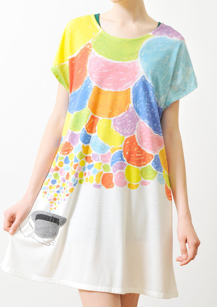 A Line Short Sleeve One-Piece (Endless Balloon)