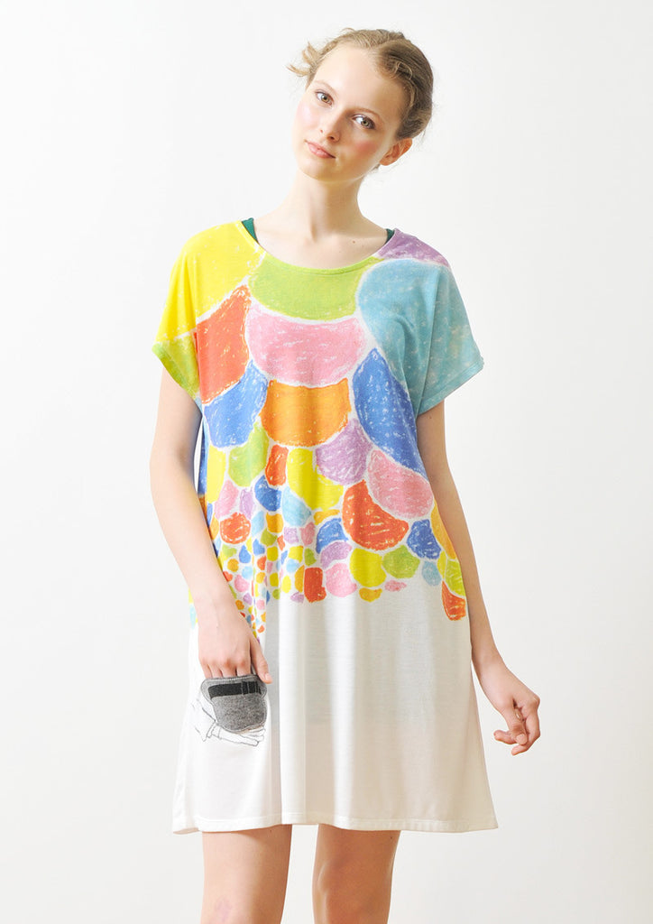 A Line Short Sleeve One-Piece (Endless Balloon)
