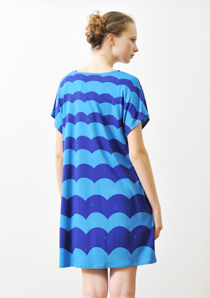 A Line Short Sleeve One-Piece (Wave)