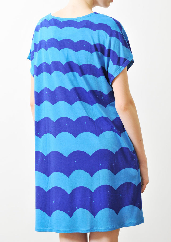 A Line Short Sleeve One-Piece (Wave)
