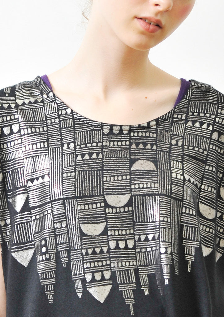 A Line Short Sleeve One-Piece (Geometric Castle)