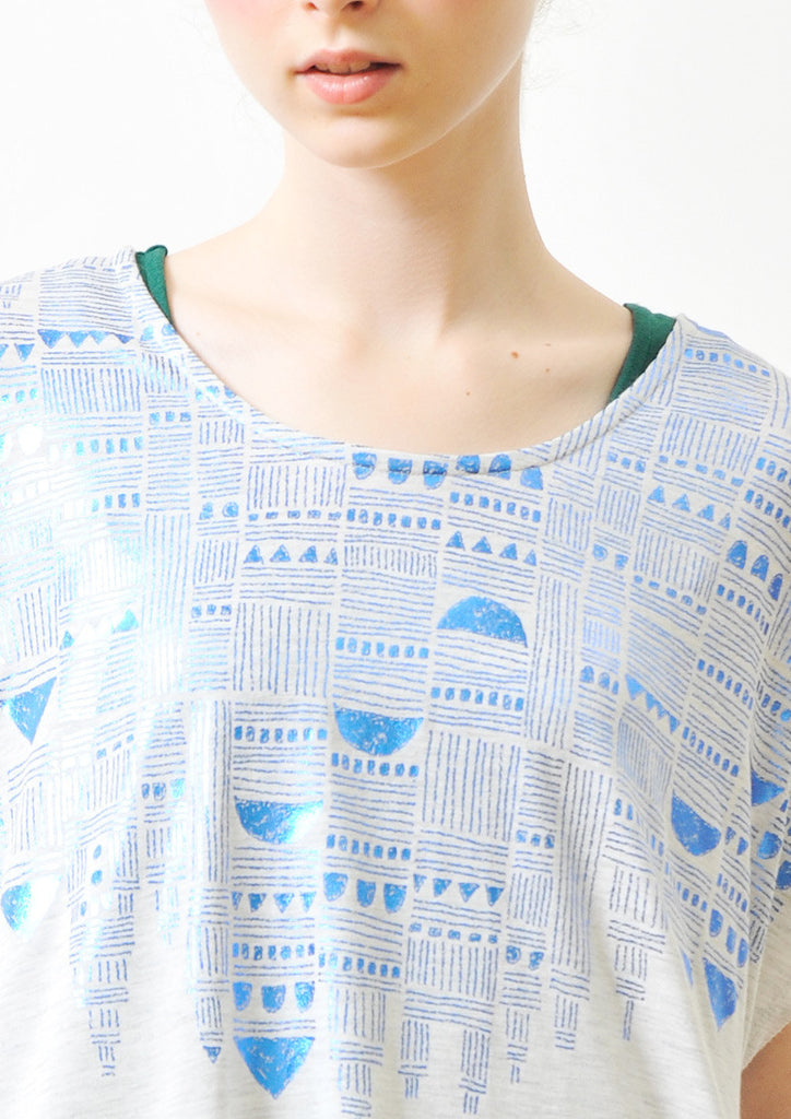 A Line Short Sleeve One-Piece (Geometric Castle)