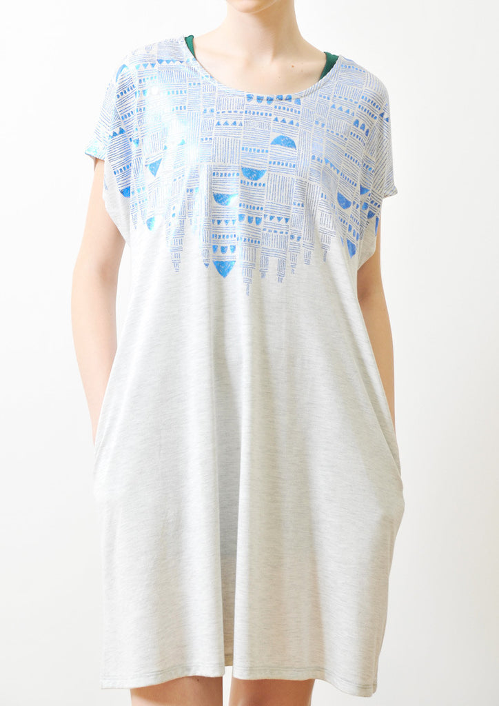 A Line Short Sleeve One-Piece (Geometric Castle)