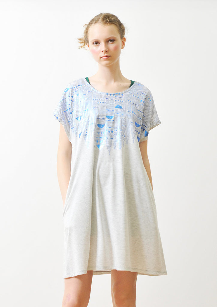 A Line Short Sleeve One-Piece (Geometric Castle)